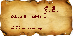 Zobay Barnabás névjegykártya